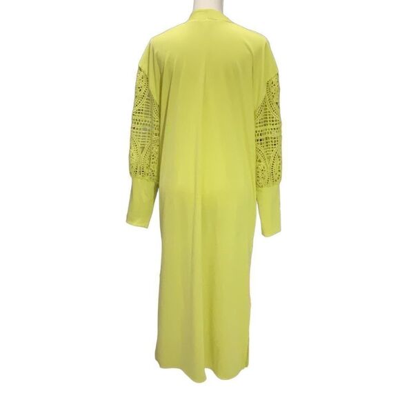 G by Giuliano Lime Green Maxi Open Duster Cardigan Sweater Long Sleeve Small - Picture 4 of 6